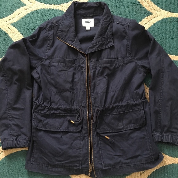 navy blue canvas jacket
